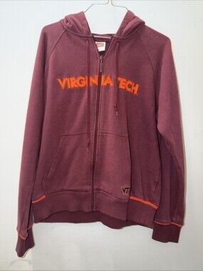 Vintage Virginia Tech Hokies Hoodie Youth Large Nike Full Zip Jacket Y2K